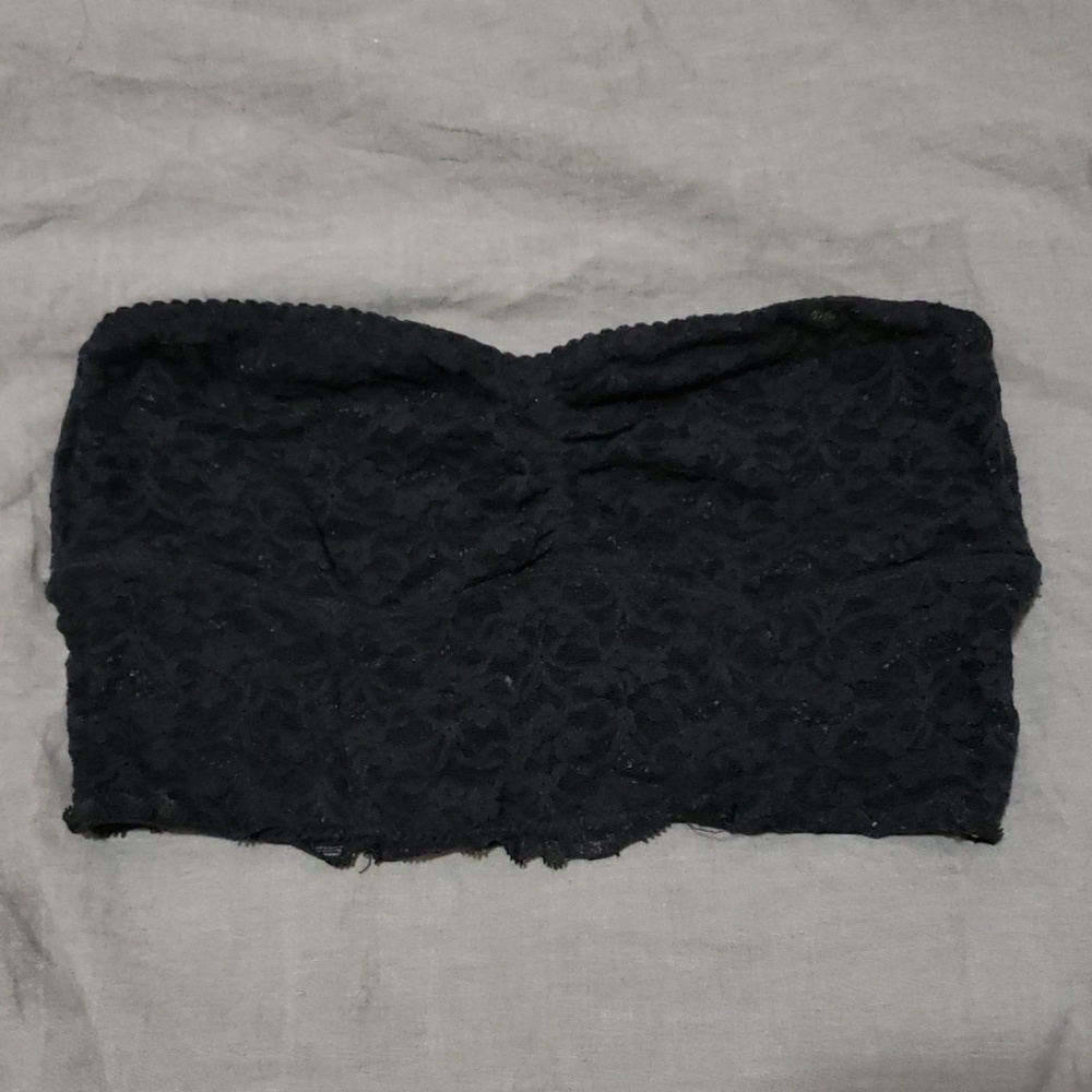 AERIE Strapless Lace Black Bandeau